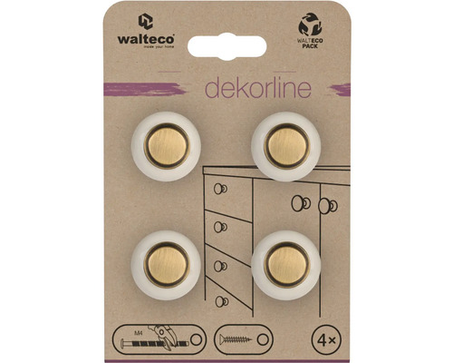 Čtyři porcelánové knoflíky na nábytek s kovovou vložkou