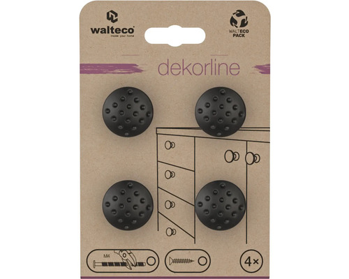 Čtyři nábytkové knoflíky se šrouby pro montáž