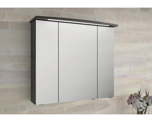 Zrcadlová skříňka se třemi dvířky a osvětlením pro montáž na stěnu