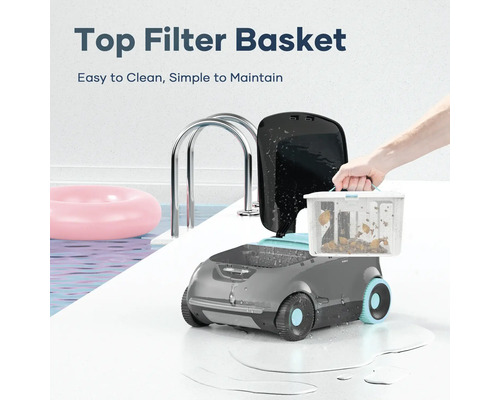 Automatický čisticí stroj na bazény s filtračním košem