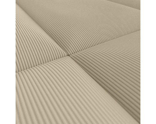 Detail béžové manšestrové látky s vertikálními žebry