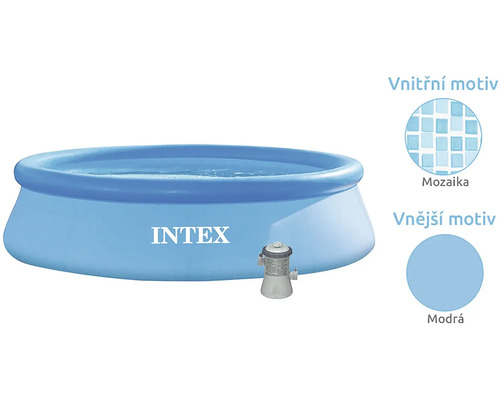 Bazén Intex s filtračním čerpadlem a mozaikovým vzorem