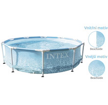 Intex rámový bazén s plážovým motivem pro vnitřní i venkovní použití