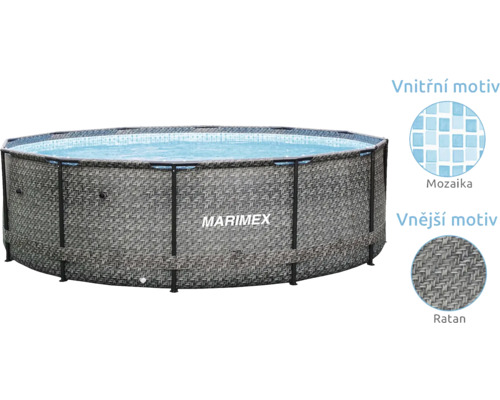Kulatý bazénový set Marimex s ratanovým designem