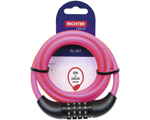 Richter Czech lanový zámek s číselným kódem, délka 1800 mm