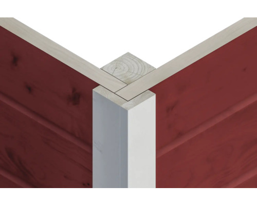 Detail rohu dřevěného domu s rohovým sloupkem