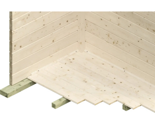 Rohová pohled na dřevěný dům s palubkami