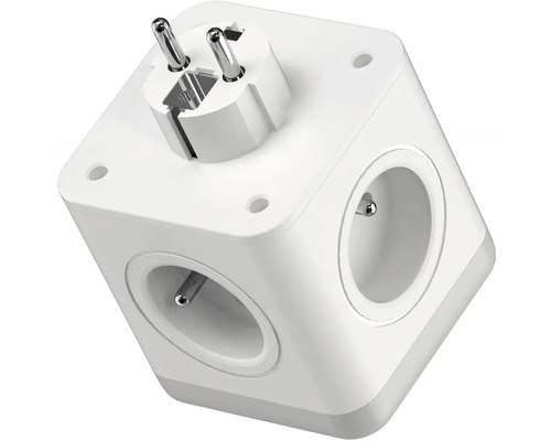 Zásuvková lišta ve tvaru krychle se zástrčkou