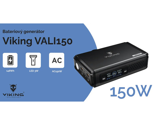 Bateriový generátor Viking VALI150 s výkonem 150 W