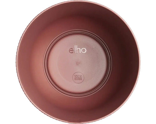 Plastový květináč s logem Elho a pečetí pro 100procentní recyklaci