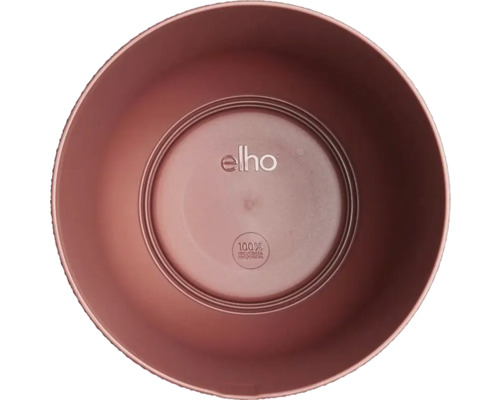 Logo Elho na misce pod květináče s pečetí 100 procent recyklovaný materiál
