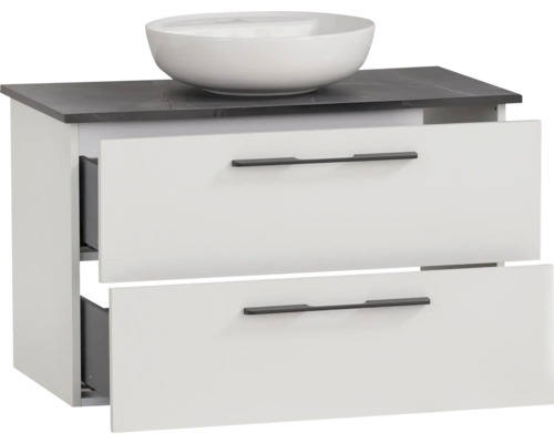 Skříňka pod umyvadlo se dvěma zásuvkami a umyvadlem na desku