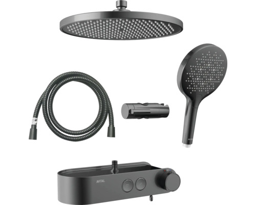 Sprchový systém Avital s hlavovou sprchou, ruční sprchou a termostatem
