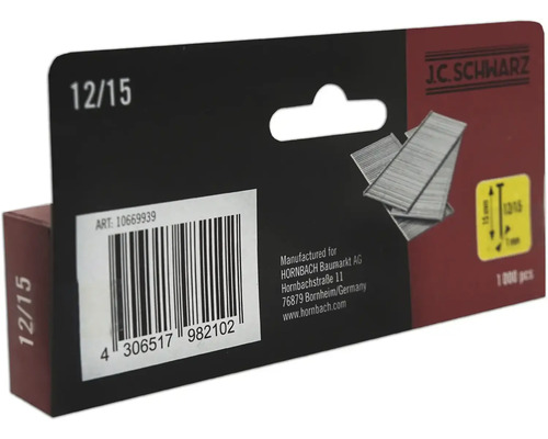 J.C. Schwarz Drátěné hřebíčky 12/15, 1000 kusů