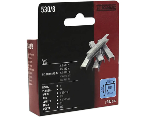 Sponky J.C. Schwarz 530/8, balení 2000 kusů