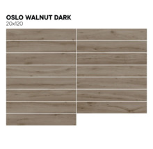Dlaždice se vzhledem dřeva, Oslo Walnut Dark, 20x120 cm