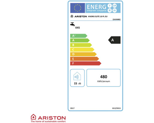Energetický štítek pro ohřívač vody Ariston Andris Elite 10 PL EU