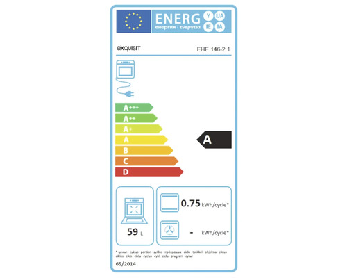 Štítek energetické účinnosti Exquisit EHE 146-2.1 s třídou energetické účinnosti A