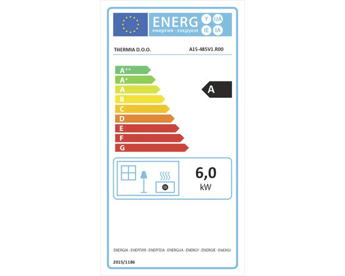 Energetický štítek s třídou energetické účinnosti A a výkonem 6,0 kilowatt