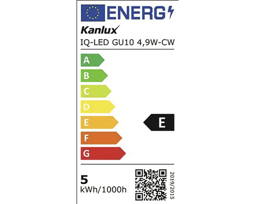 Energetický štítek pro Kanlux IQ-LED GU10 4,9W-CW