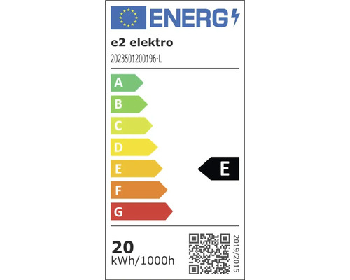 Energetický štítek E2 Elektro s třídou energetické účinnosti E