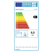 Energetický štítek s třídou energetické účinnosti A a spotřebou 8,0 kW.