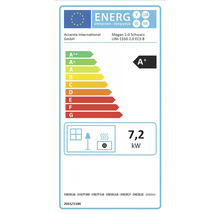 Energetický štítek pro Megan 2.0 Schwarz UNI-1550 2.0 ECS B s třídou energetické účinnosti A+ a spotřebou 7,2 kW