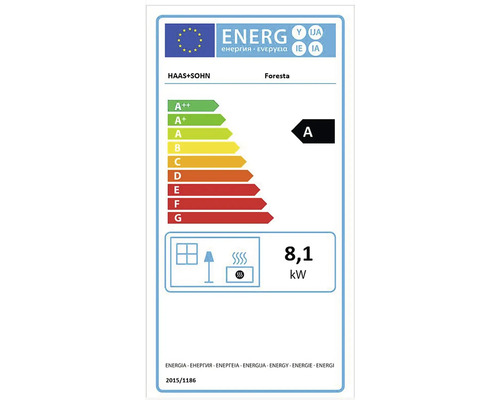 Energetický štítek Haas und Sohn Foresta s třídou energetické účinnosti A a 8,1 kilowatt