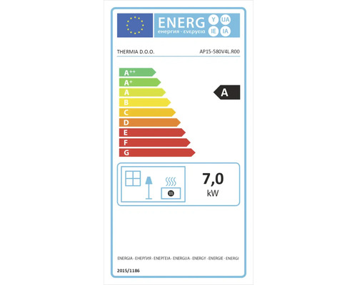 Energetický štítek s třídou energetické účinnosti A a 7,0 kilowatt