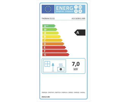Energetický štítek s třídou energetické účinnosti A a spotřebou energie 7,0 kilowatt