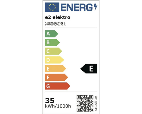 Energetický štítek pro žárovky, třída energetické účinnosti E