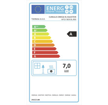 Evropský energetický štítek pro Cumulus Omega XL Kalkstein od Thermia s energetickou třídou A a tepelným výkonem 7,0 Kilowatt.