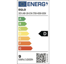 Energetický štítek EU pro Eglo 2835-L488-108. Energetická třída D na stupnici A až G. Spotřeba energie 9 kilowatthodin na 1000 hodin.