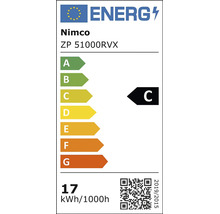 Energetický štítek Evropské unie pro Nimco ZP 51000RVX, třída energetické účinnosti C, 17 kilowatthodin na 1000 hodin.
