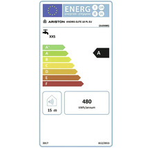Energetický štítek EU pro ohřívač vody Ariston Andris Elite 10 PL EU s třídou energetické účinnosti A a hlučností 15 decibelů.