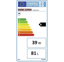 Energetický štítek Stiebel Eltron PSH 80 W-L: třída energetické účinnosti B, 39 wattů, 81 litrů