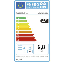 Energetický štítek s třídou energetické účinnosti A+ a výkonem 9,8 kilowatt