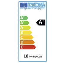 Energetický štítek A+ se spotřebou 10 kWh za 1000 hodin