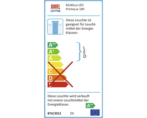 Juwel MultiLux LED PrimoLux 100 štítek energetické účinnosti