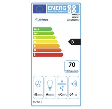 Energetický štítek pro odsavač par s třídou energetické účinnosti B