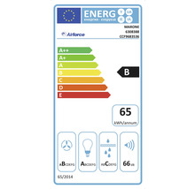 Energetický štítek pro odsavač par Airforce s třídou energetické účinnosti B
