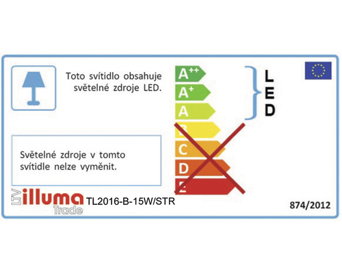 Energetický štítek s upozorněním na LED