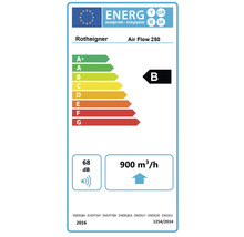 Energetický štítek Rotheigner Air Flow 250, třída energetické účinnosti B, 68 decibelů, 900 metrů krychlových za hodinu