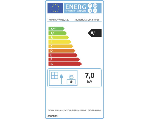 Energetický štítek s třídou energetické účinnosti A+ a výkonem 7,0 kilowatt