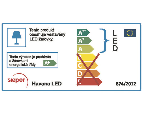Energetický štítek pro svítidlo Sieper Havana LED