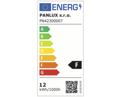 Energetický štítek Panlux s.r.o. s třídou energetické účinnosti F