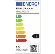 Energetický štítek s třídou energetické účinnosti F, logo PANLUX s.r.o.
