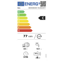 Energetický štítek pro myčku nádobí s třídou energetické účinnosti C