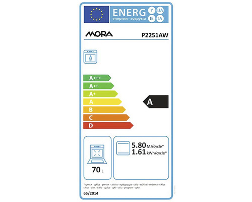 Energetický štítek Mora P2251AW