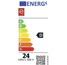 Energetický štítek D se spotřebou 24 kilowatthodin na 1000 hodin